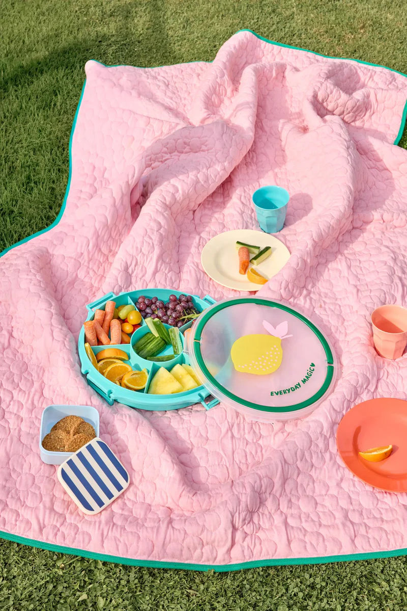 Serving Tray mit Griff und Deckel Mint/Lemon