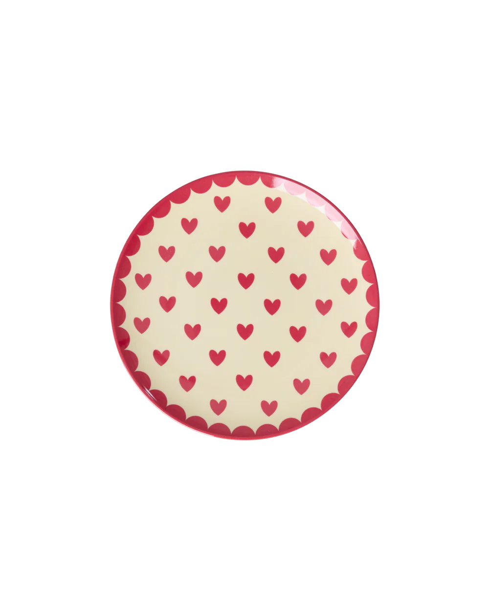 Kleine Rund Kuchenteller - Rot - Favorite Hearts Print