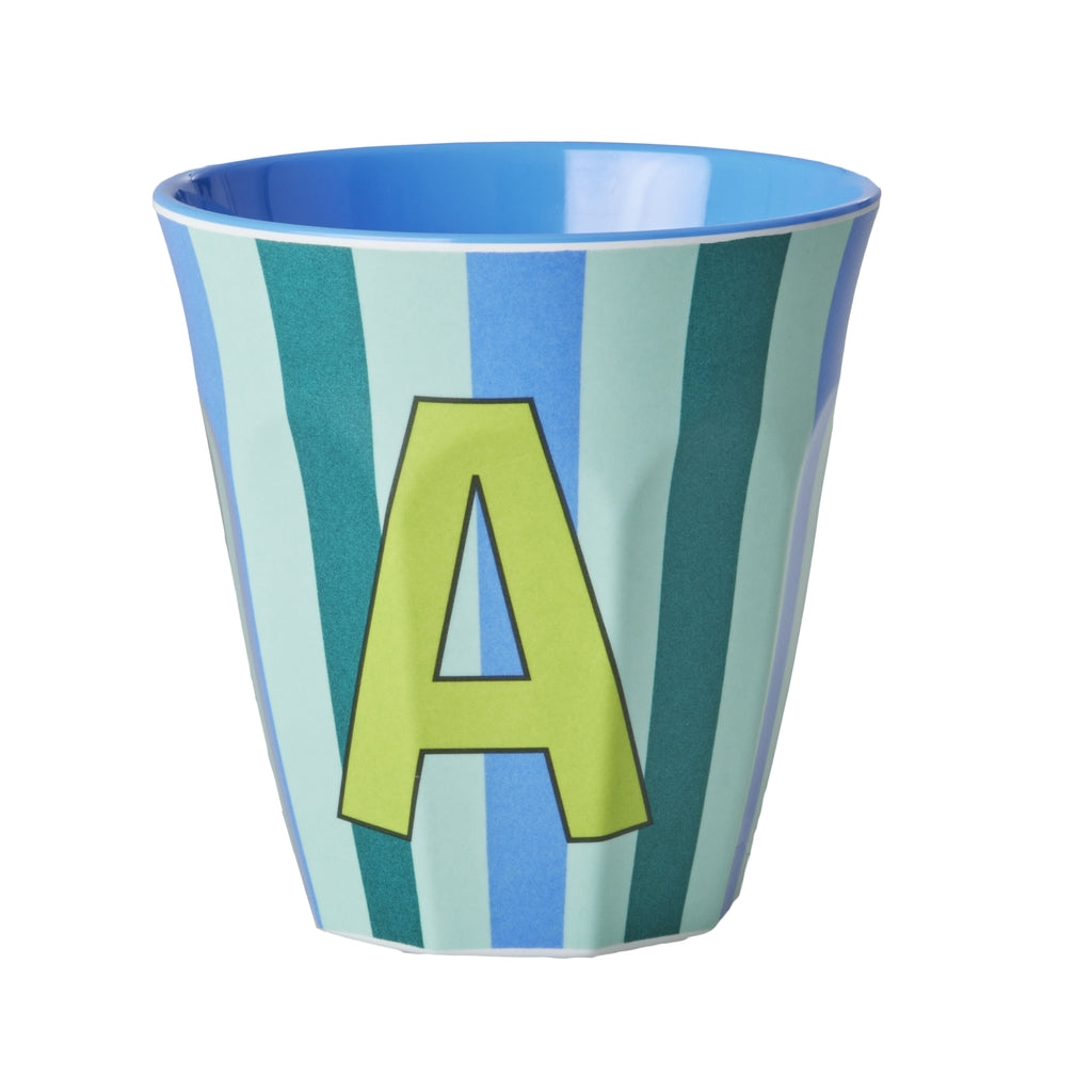Melamine Becher verschiedene Buchstaben Streifen