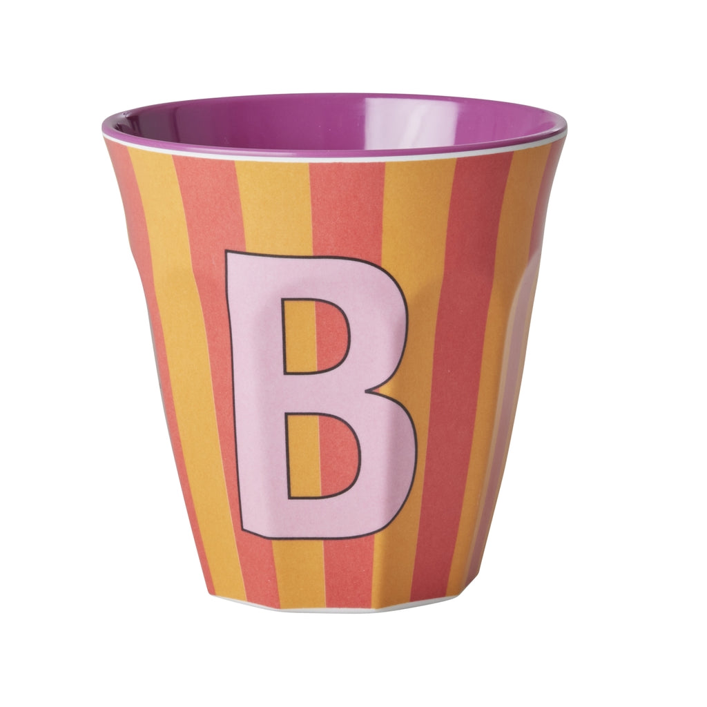 Melamine Becher verschiedene Buchstaben Streifen