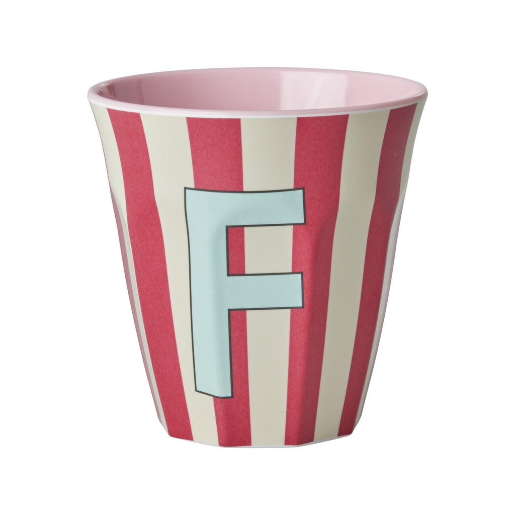 Melamine Becher verschiedene Buchstaben Streifen