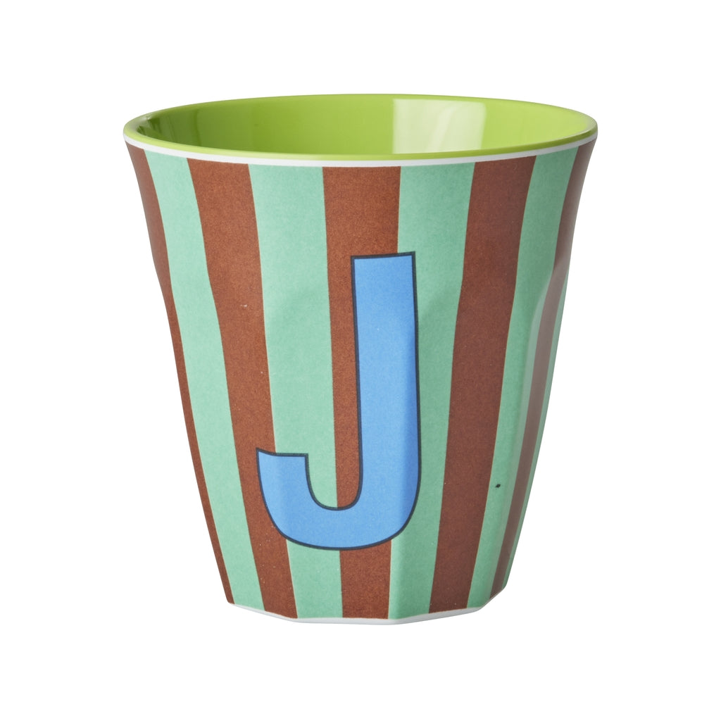Melamine Becher verschiedene Buchstaben Streifen