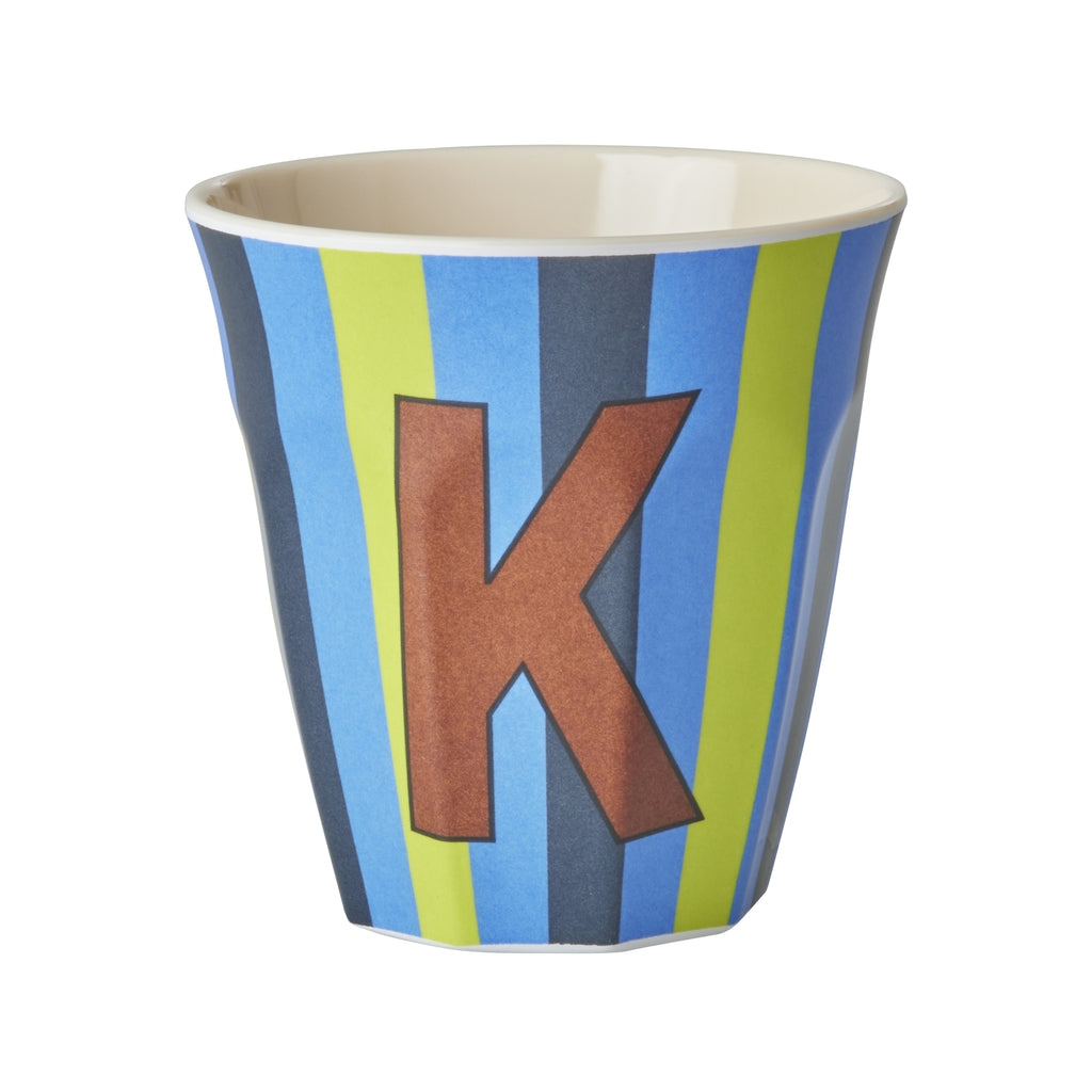 Melamine Becher verschiedene Buchstaben Streifen