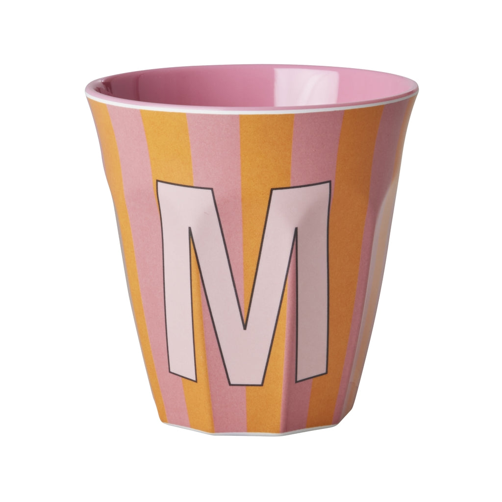 Melamine Becher verschiedene Buchstaben Streifen