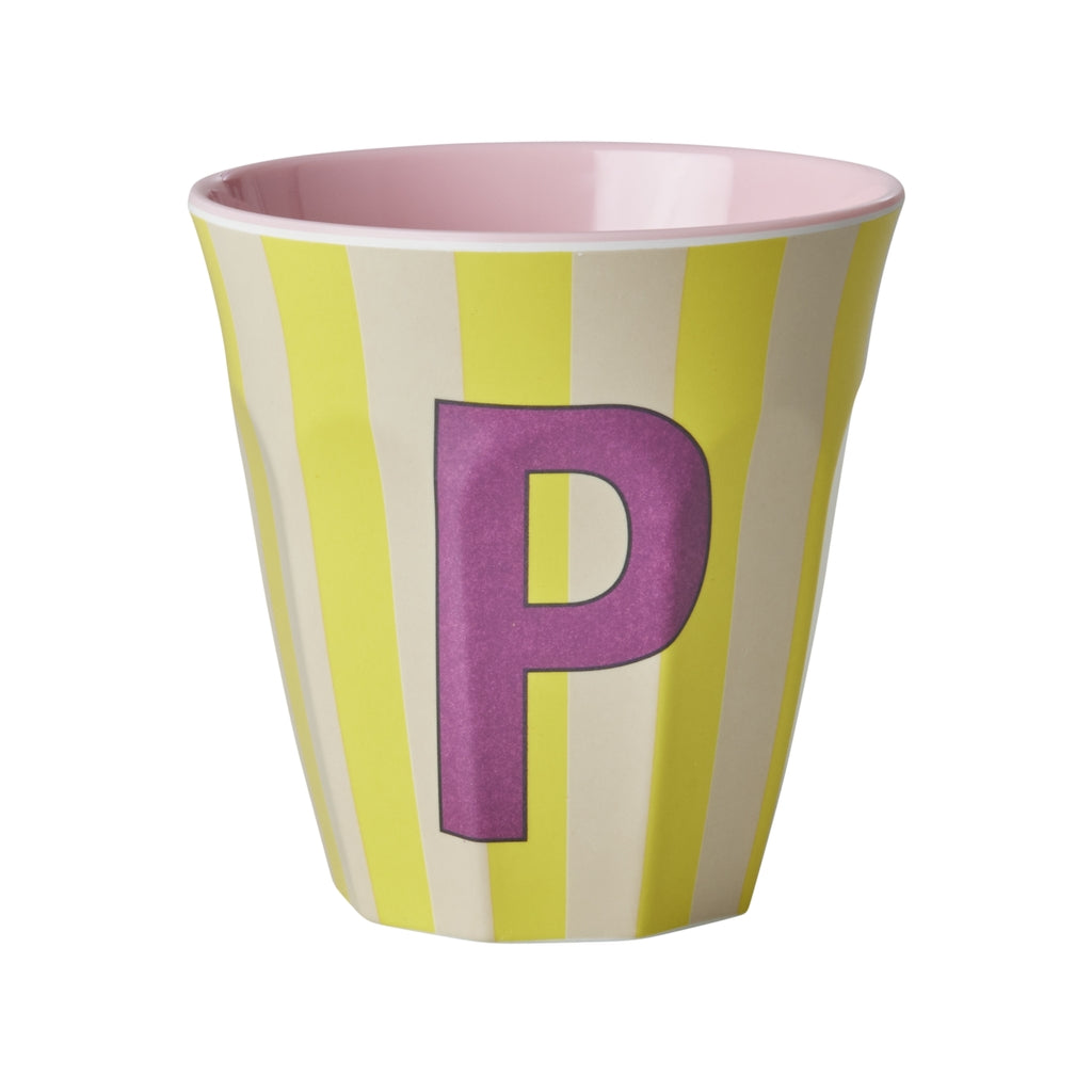 Melamine Becher verschiedene Buchstaben Streifen