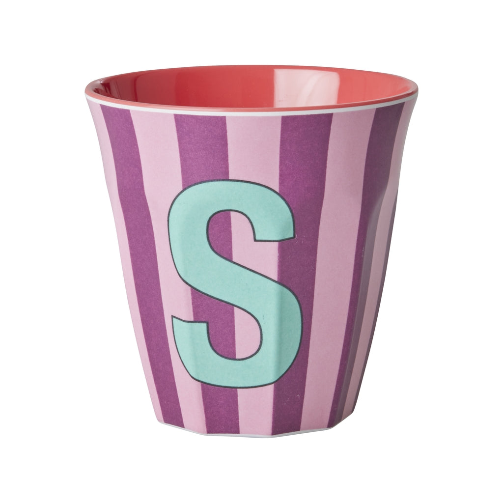 Melamine Becher verschiedene Buchstaben Streifen