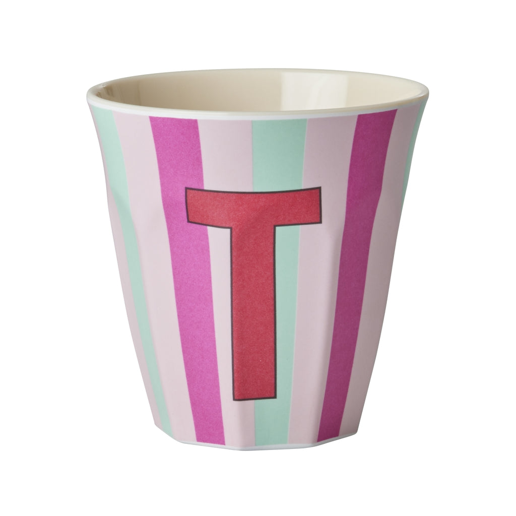 Melamine Becher verschiedene Buchstaben Streifen