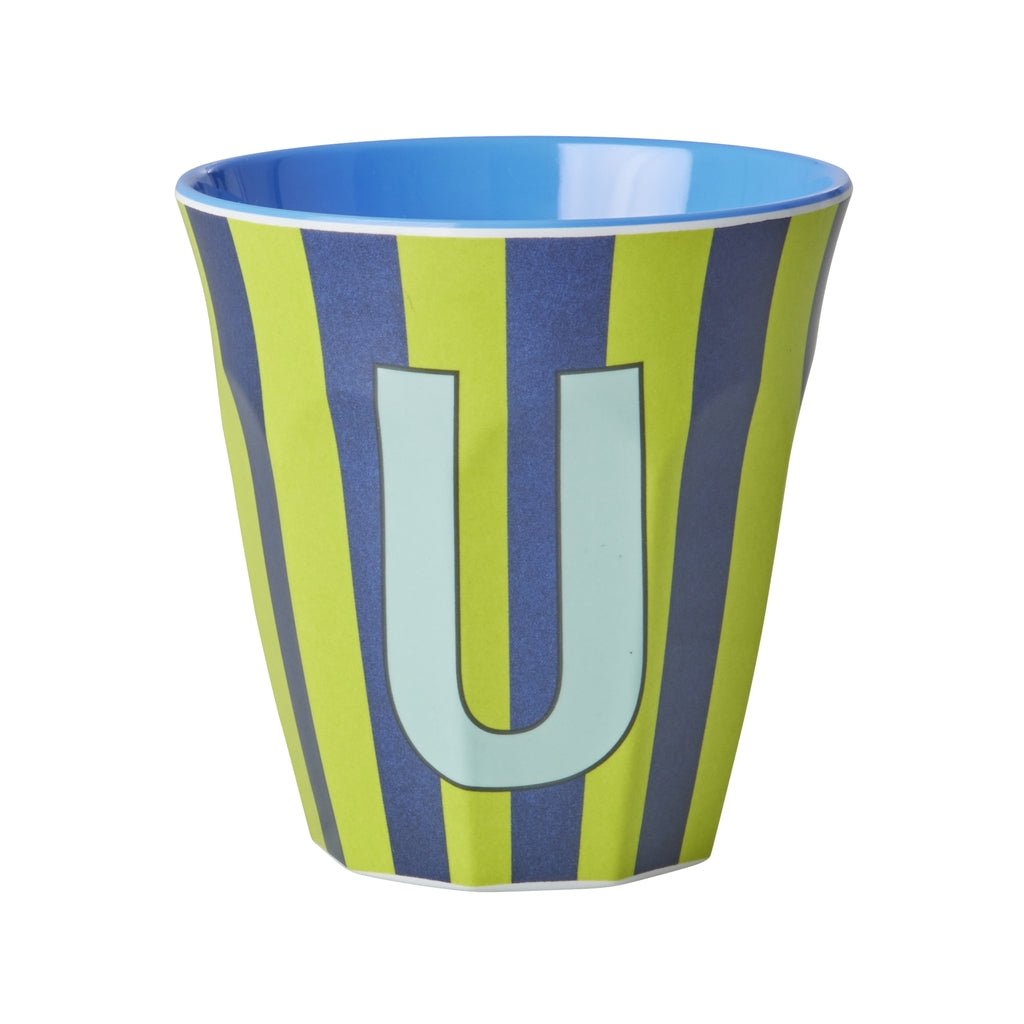 Melamine Becher verschiedene Buchstaben Streifen