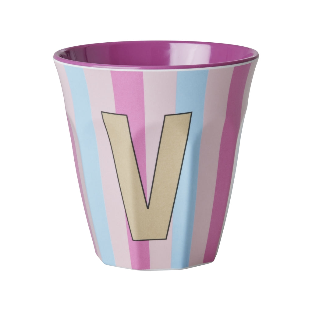 Melamine Becher verschiedene Buchstaben Streifen