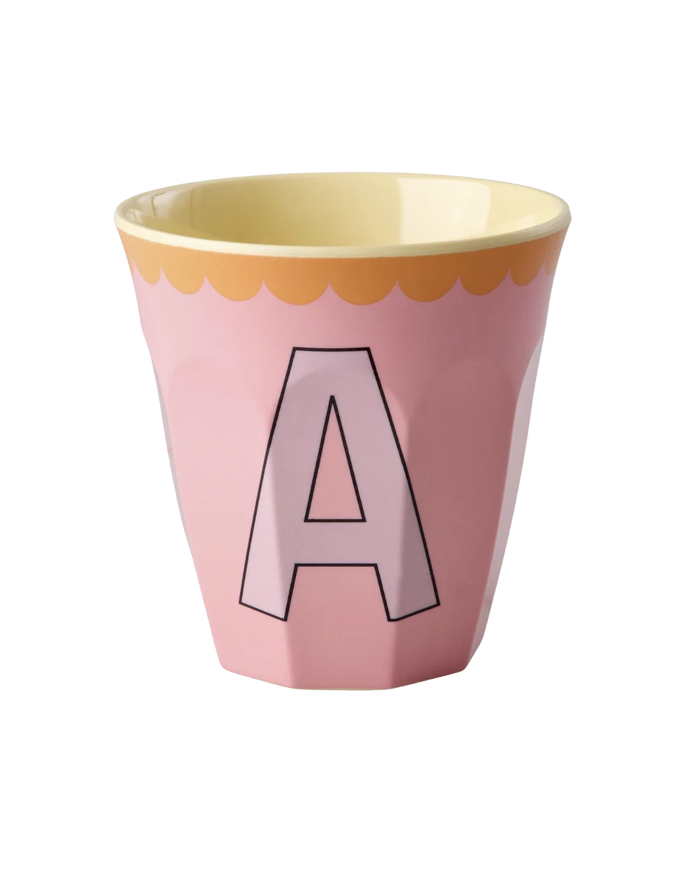 Melamine Becher verschiedene Buchstaben Vintage