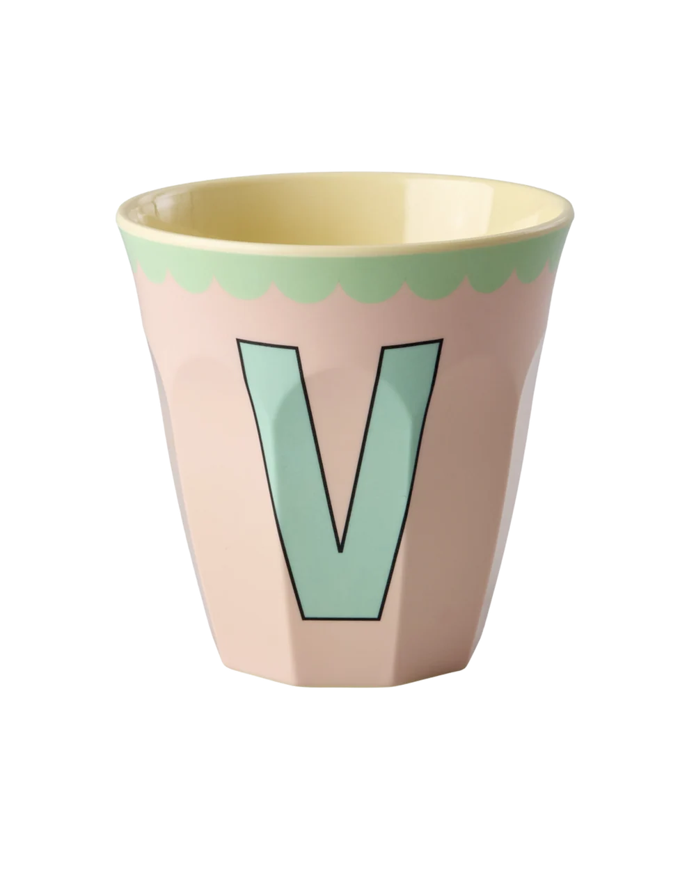 Melamine Becher verschiedene Buchstaben Vintage