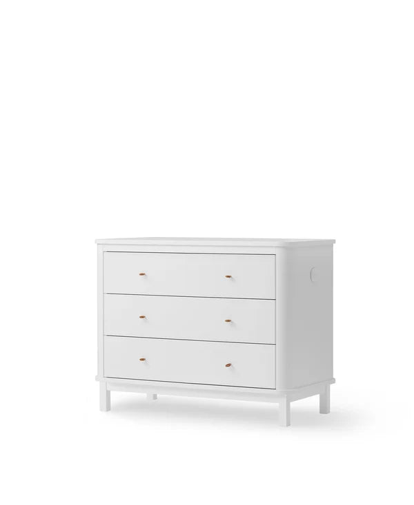Wood Kommode, 3 Schubladen, Weiss