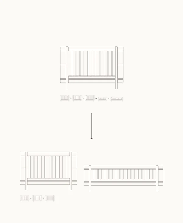 Wood Mini+ Geschwisterset, Eiche (Ergänzung für Mini+ Babybett inkl. Umbauset Juniorbett)