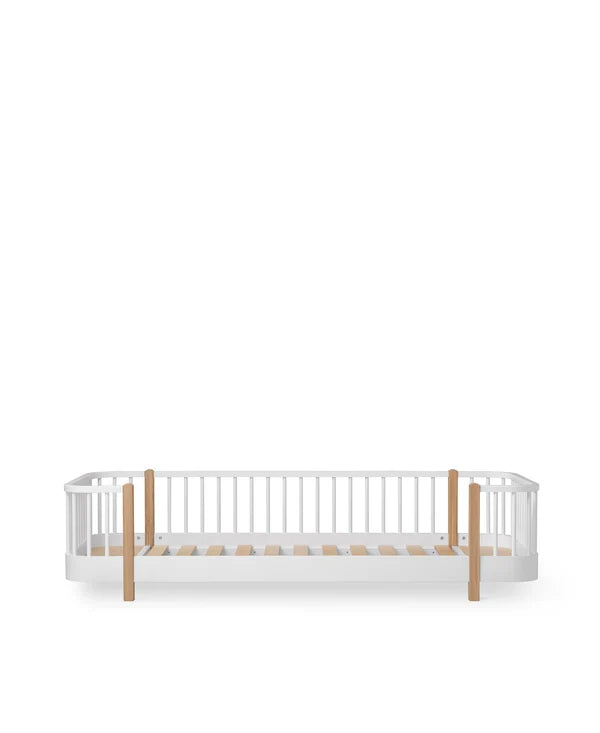 Wood Original Bodenbett, weiss/Eiche