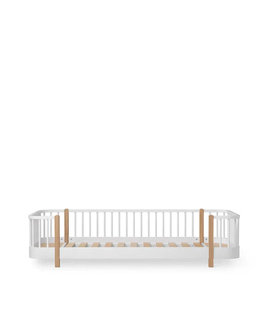 Wood Original Bodenbett, weiss/Eiche