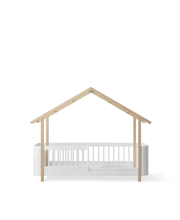 Wood Mini+ Hausbett, weiss/Eiche