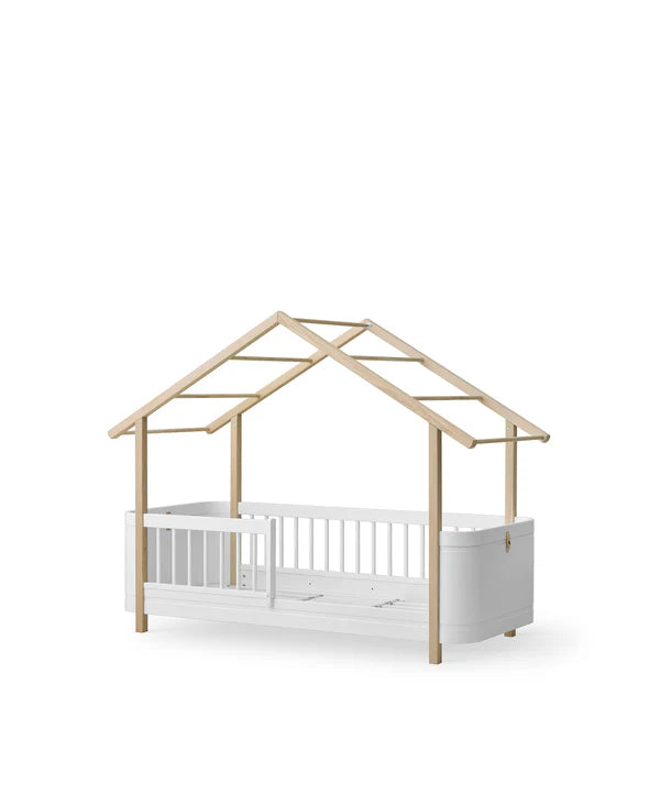 Wood Mini+ Hausbett, weiss/Eiche