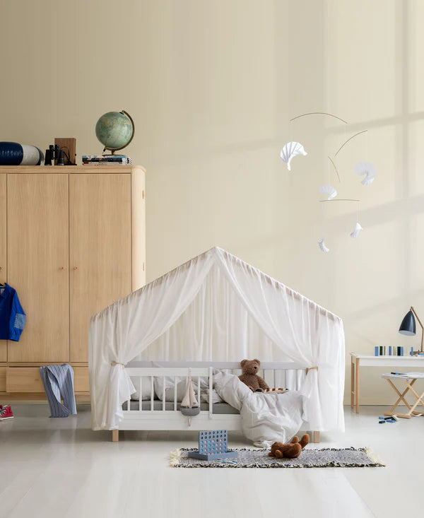 Wood Mini+ Hausbett-Zelt, transparent weiß