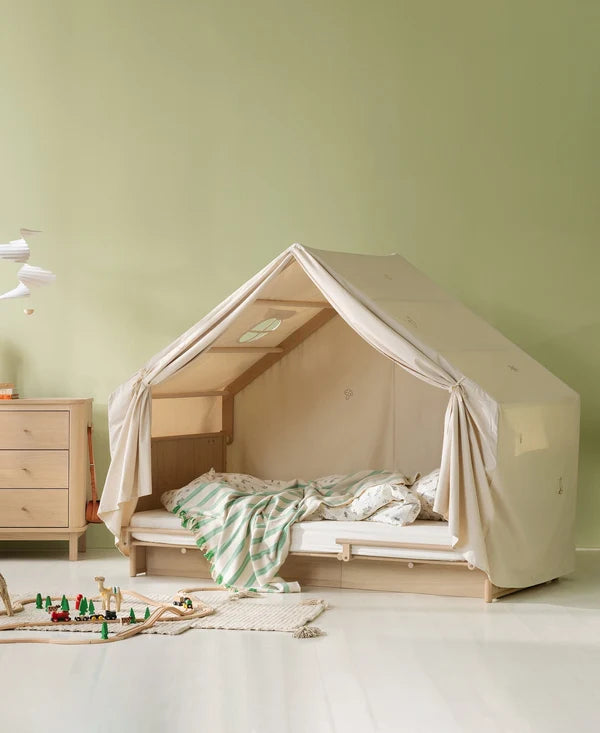 Camp Novel Hausdach für Bett 120x200 cm, Birke/Eiche