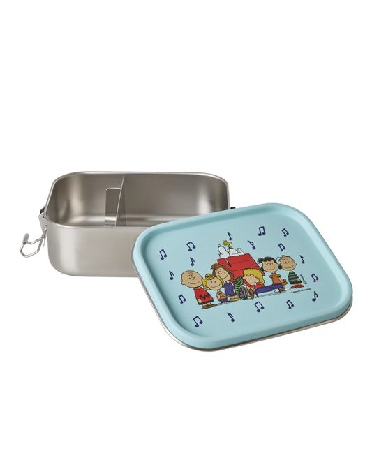 Kleine Rostfreier Stahl Brotdose - Hellblau - Snoopy Print