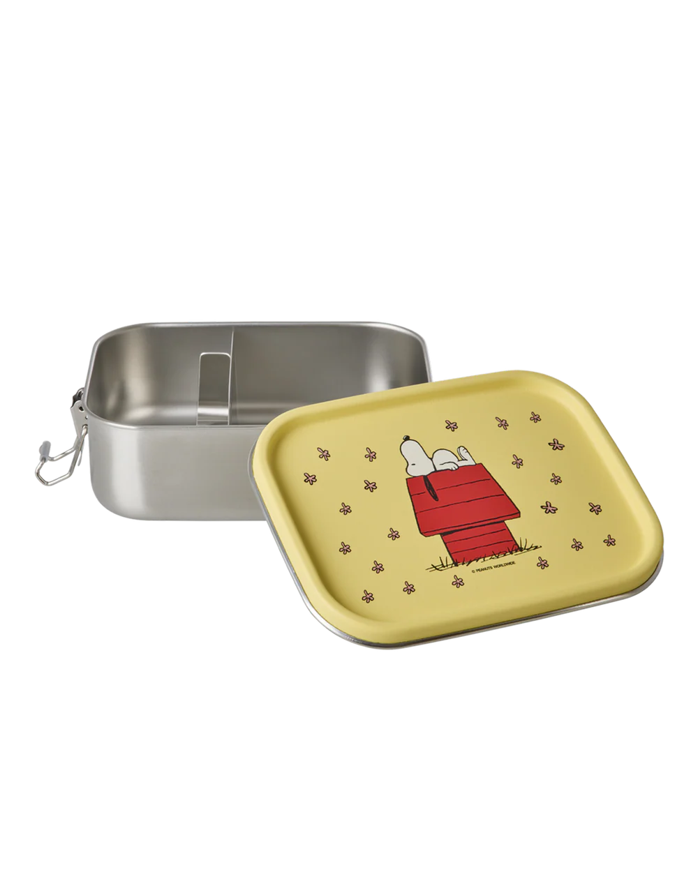Kleine Rostfreier Stahl Brotdose - Hellgelb - Snoopy Print