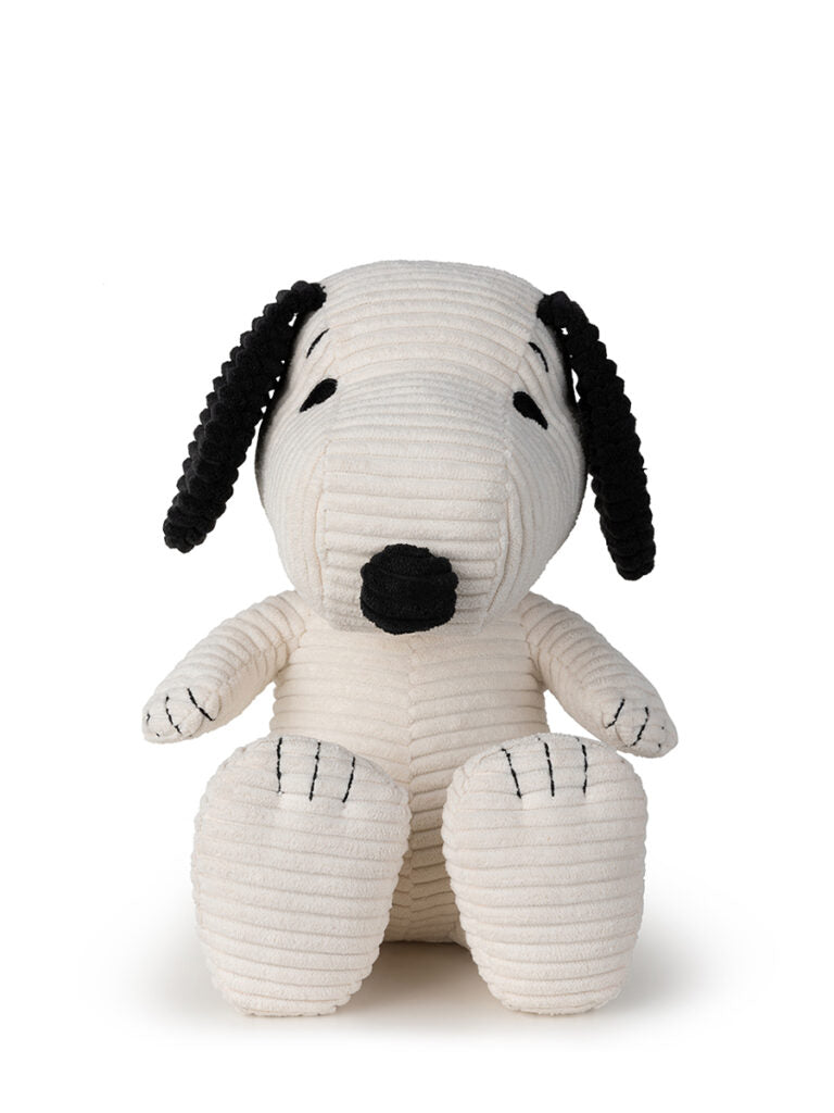 Snoopy Sitting Corduroy Cream in giftbox - 27cm -11"