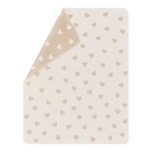 Babydecke Herzen Farbe Rohweiß 70x90cm