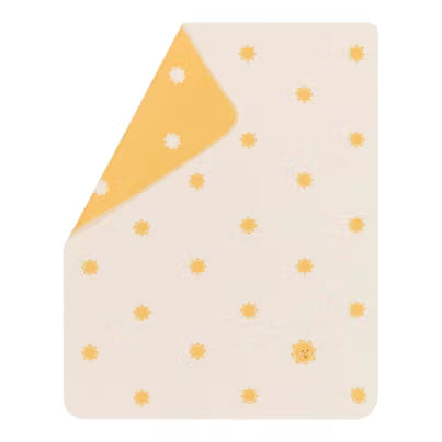 Babydecke Sonne mit Stick Farbe Rohweiß 90x70cm
