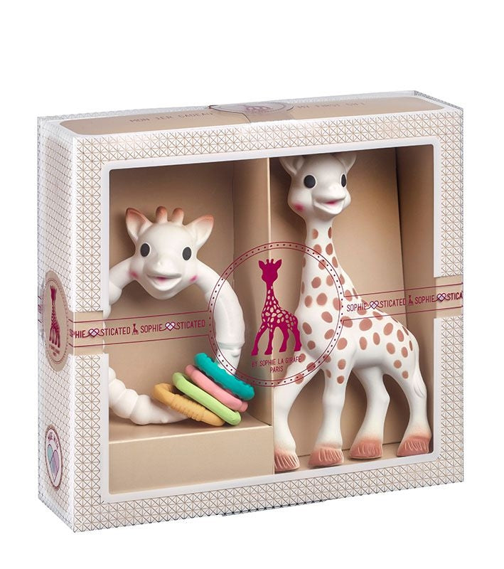 Sophiesticated Willkommensgruß - Set Nr. 6 / 1 Sophie la girafe® mit 1 Beißring Colo'rings