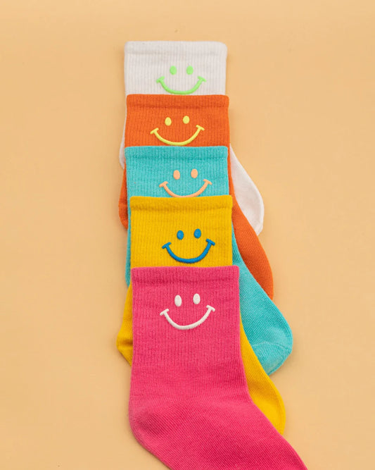 Socken 5er-Pack Neon Smiley 3 Größen