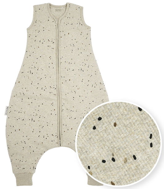 Meyco Jumper Schlafsack mit Füßen Rib Mini Spot Sand