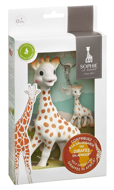 SOPHIE LA GIRAFE Sonderedition "Schützt die Giraffen" inkl. Schlüsselanhänger