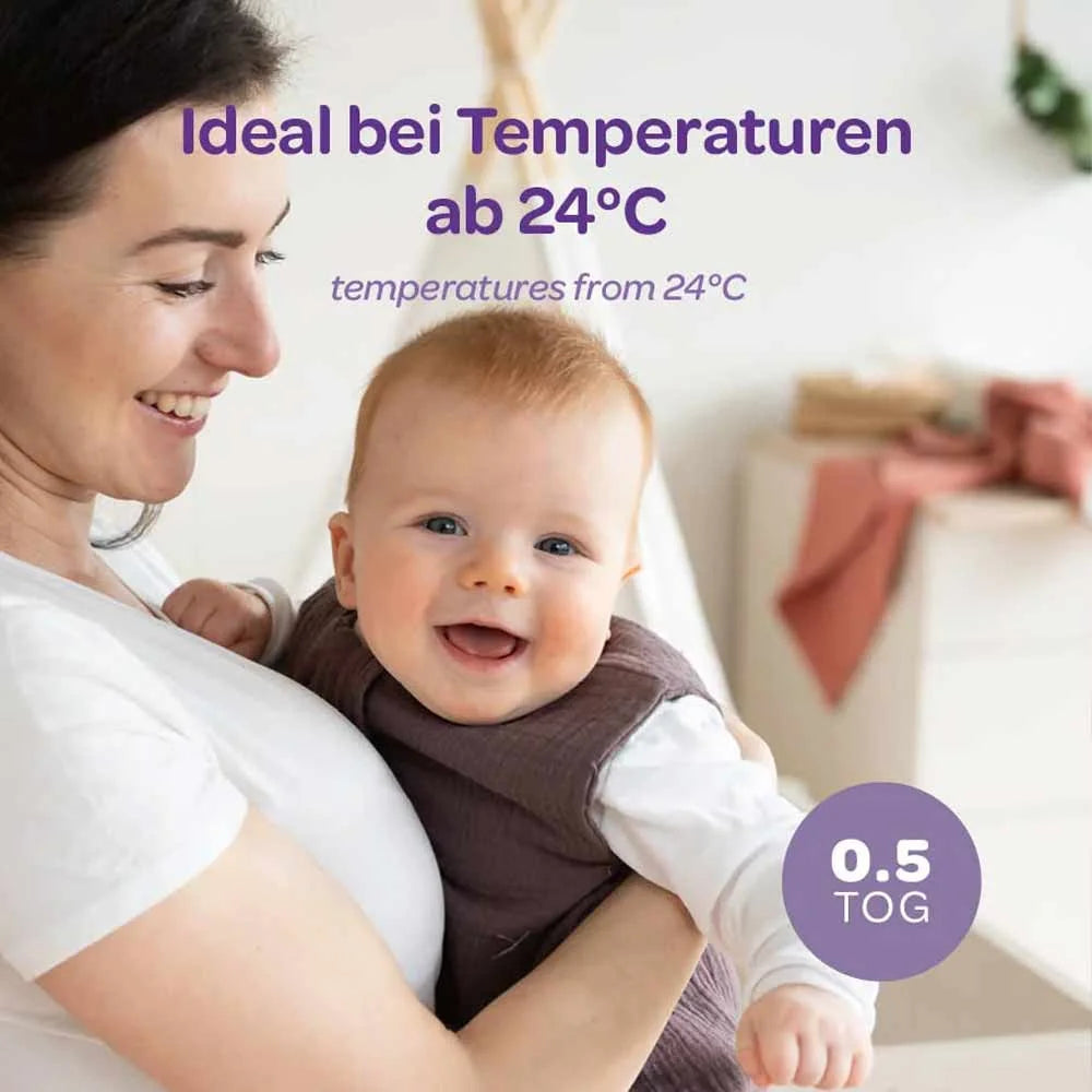 Sommerschlafsack Baumwoll-Musselin Aprikose 90 cm – Bartels Kinderwelt GmbH & Co. KG