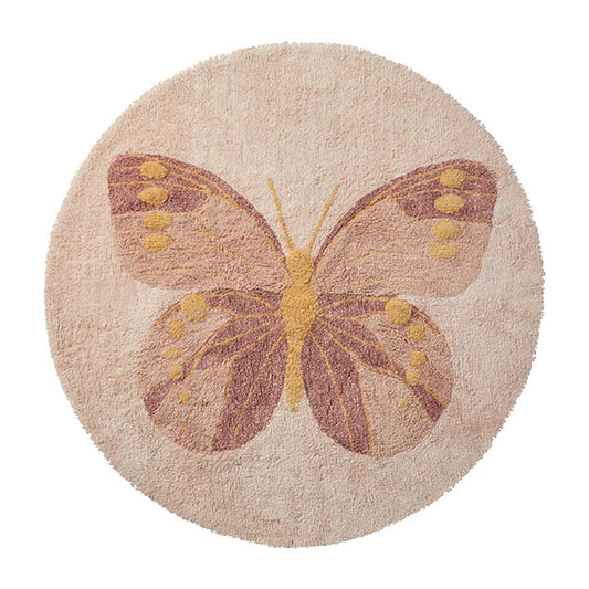Runder Teppich- Butterflies - getuftet