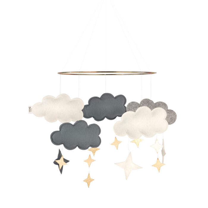 Baby-Mobile 'Fantasy Clouds' in Stone Blue
