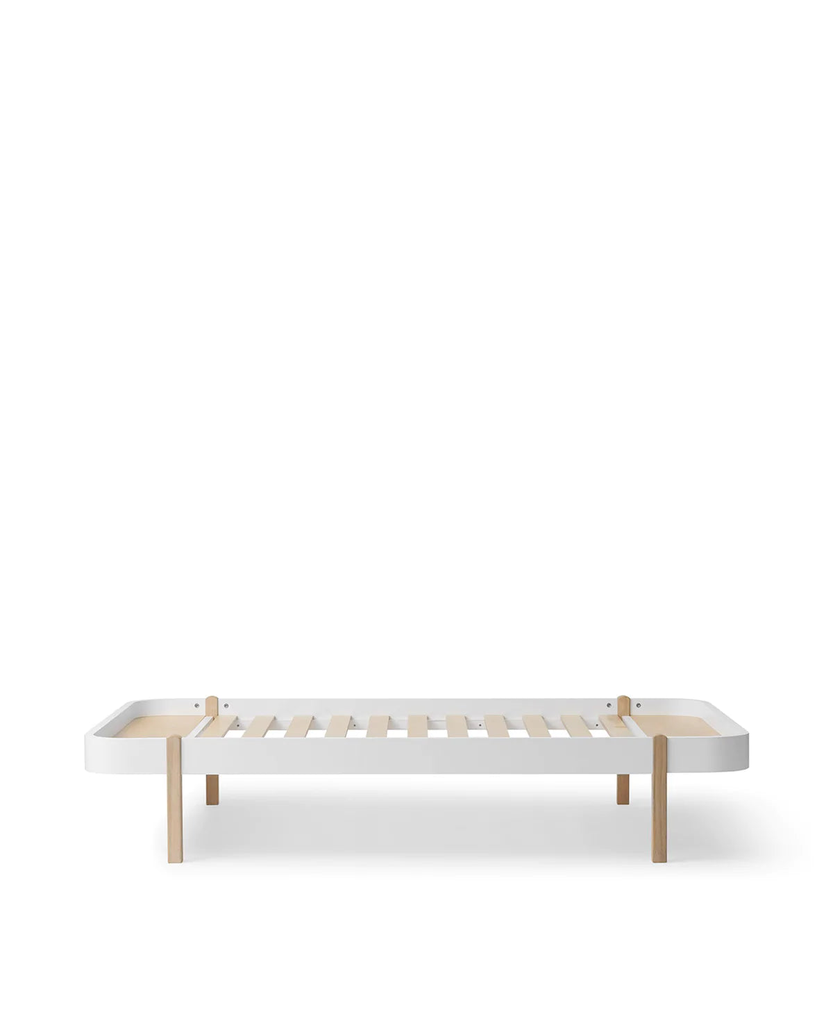 Lounger Bett, 120x200 cm, weiß/Eiche