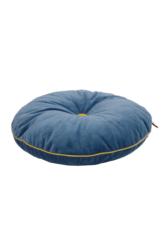 Round cushion with Button Deep Blue/Mustard - Bartels Kinderwelt GmbH & Co. KG