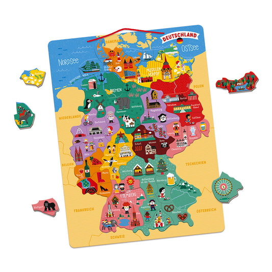 Magnetische Landkarte - Deutschland 79 Teile (Holz)